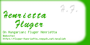 henrietta fluger business card